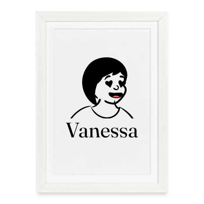 Affiche encadrée personnalisée au prénom Vanessa