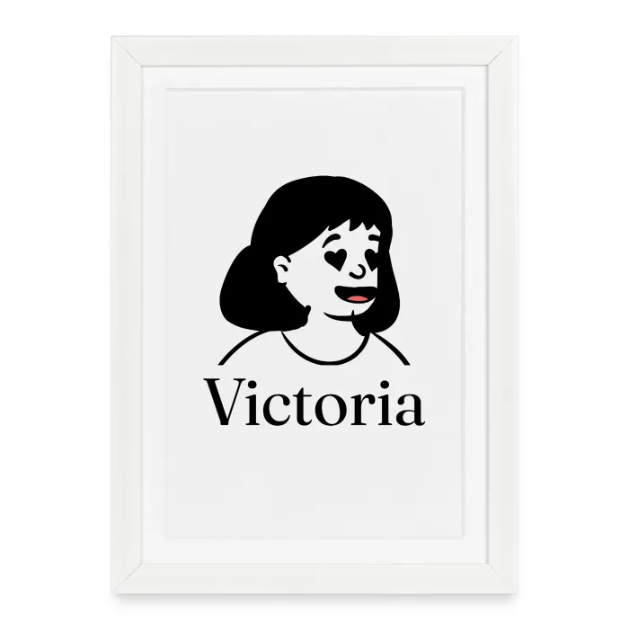Affiche encadrée personnalisée au prénom Victoria