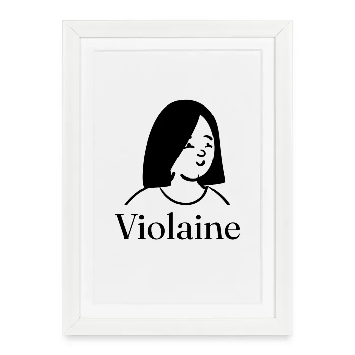 Affiche encadrée personnalisée au prénom Violaine