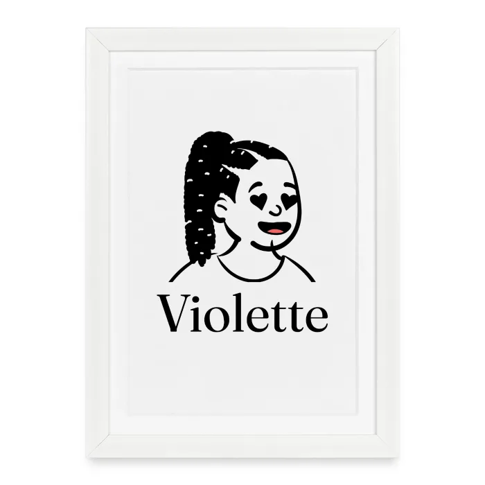 Affiche encadrée personnalisée au prénom Violette