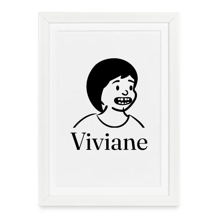 Affiche encadrée personnalisée au prénom Viviane