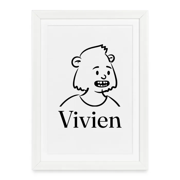 Affiche encadrée personnalisée au prénom Vivien
