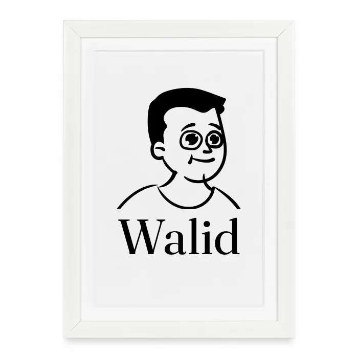 Affiche encadrée personnalisée au prénom Walid