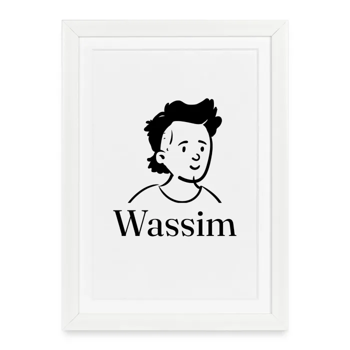 Affiche encadrée personnalisée au prénom Wassim