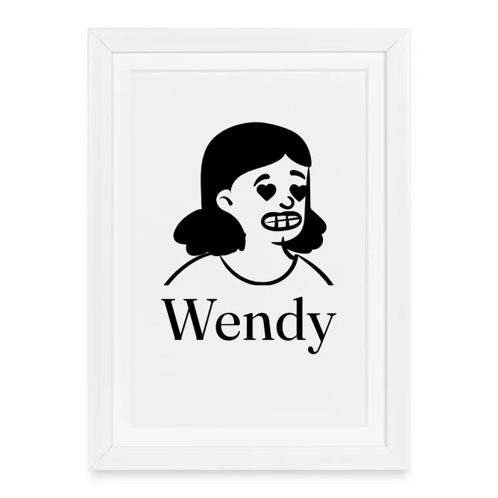 Affiche encadrée personnalisée au prénom Wendy