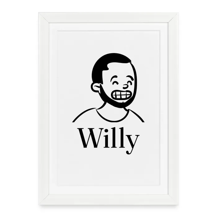 Affiche encadrée personnalisée au prénom Willy