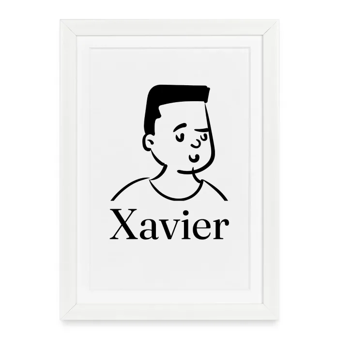 Affiche encadrée personnalisée au prénom Xavier