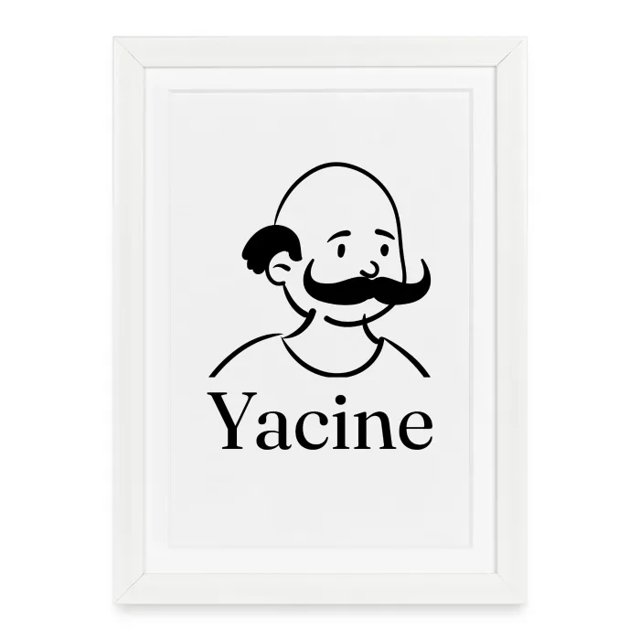 Affiche encadrée personnalisée au prénom Yacine