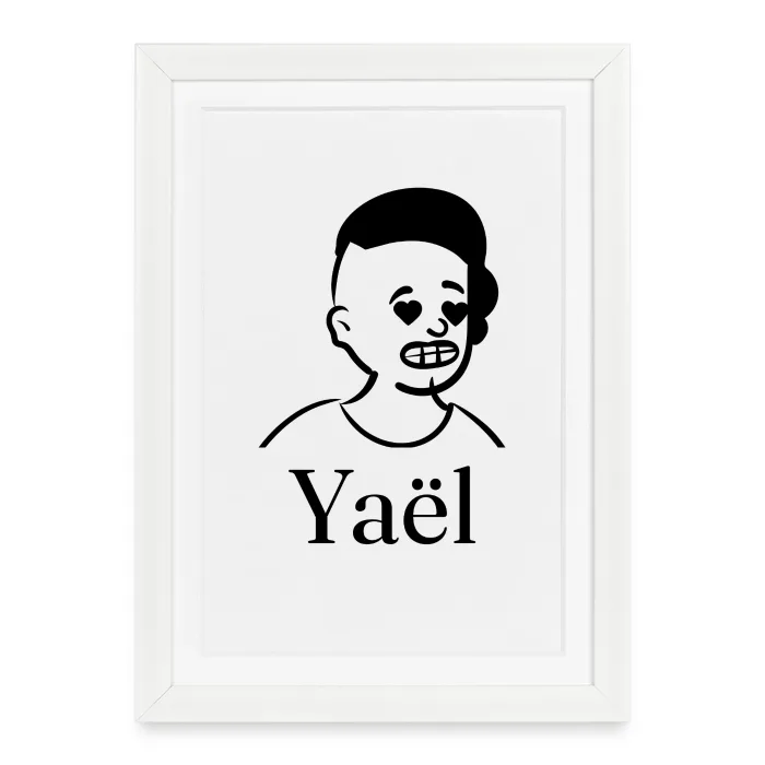 Affiche encadrée personnalisée au prénom Yaël