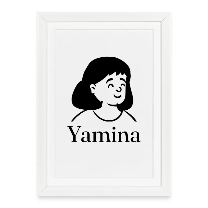 Affiche encadrée personnalisée au prénom Yamina