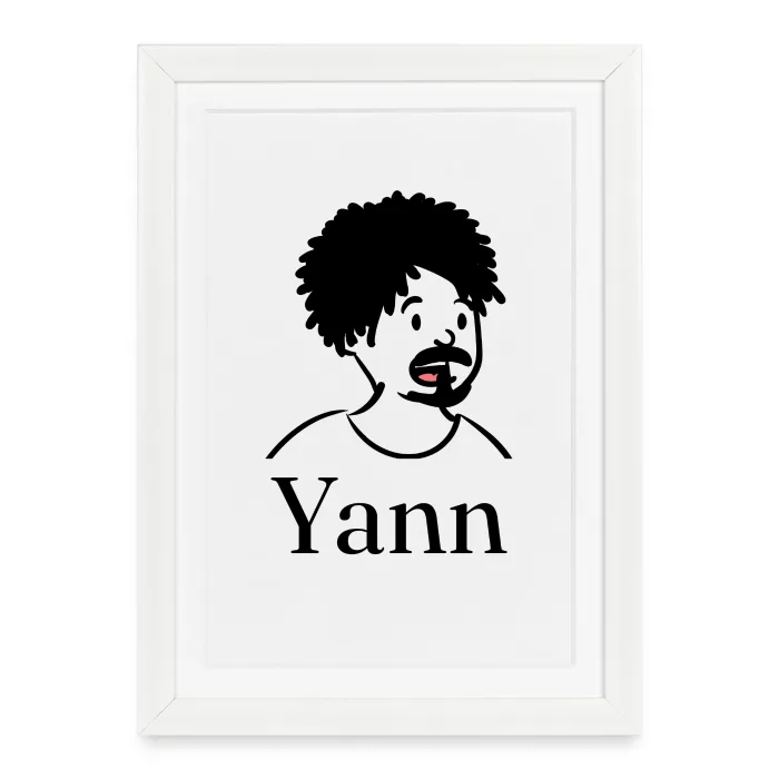 Affiche encadrée personnalisée au prénom Yann