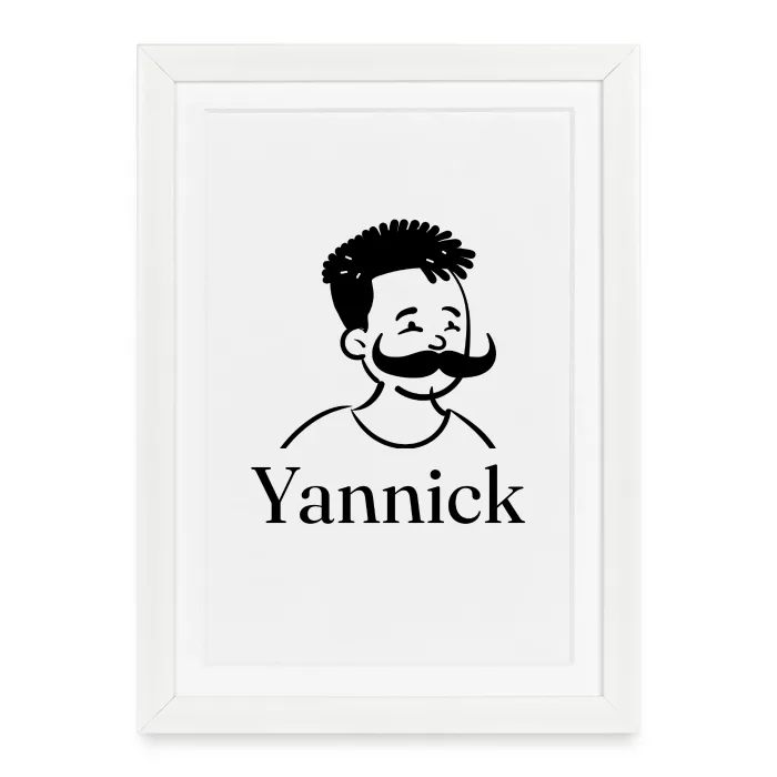 Affiche encadrée personnalisée au prénom Yannick