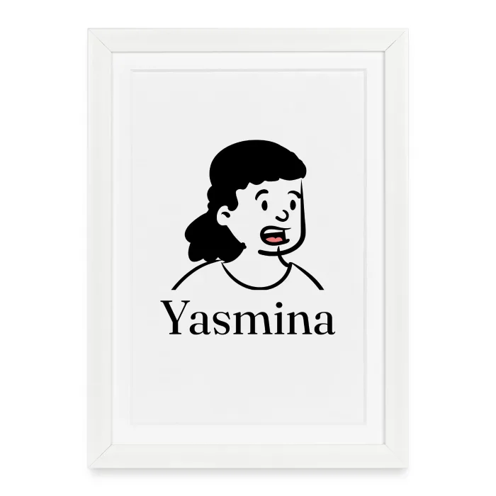 Affiche encadrée personnalisée au prénom Yasmina