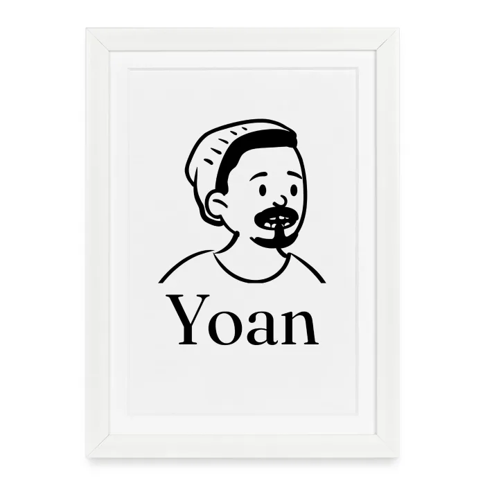 Affiche encadrée personnalisée au prénom Yoan
