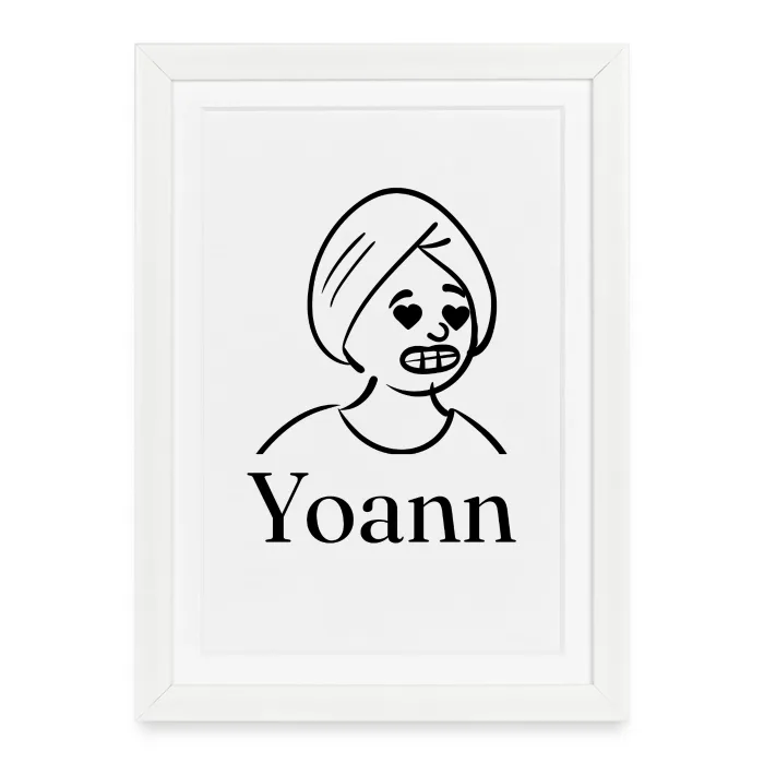Affiche encadrée personnalisée au prénom Yoann