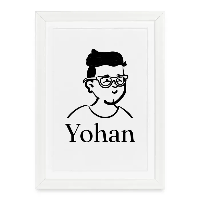 Affiche encadrée personnalisée au prénom Yohan