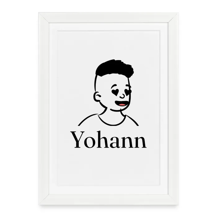 Affiche encadrée personnalisée au prénom Yohann