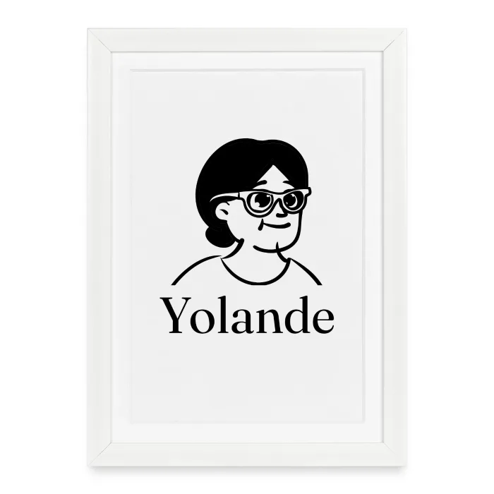 Affiche encadrée personnalisée au prénom Yolande