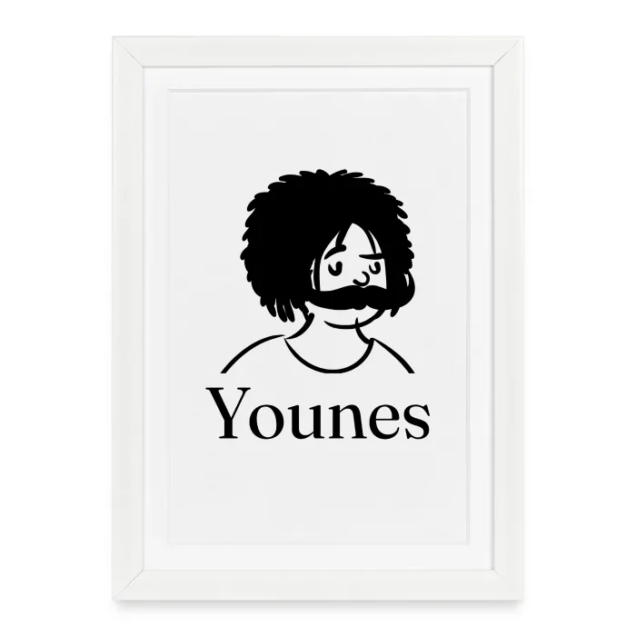 Affiche encadrée personnalisée au prénom Younes