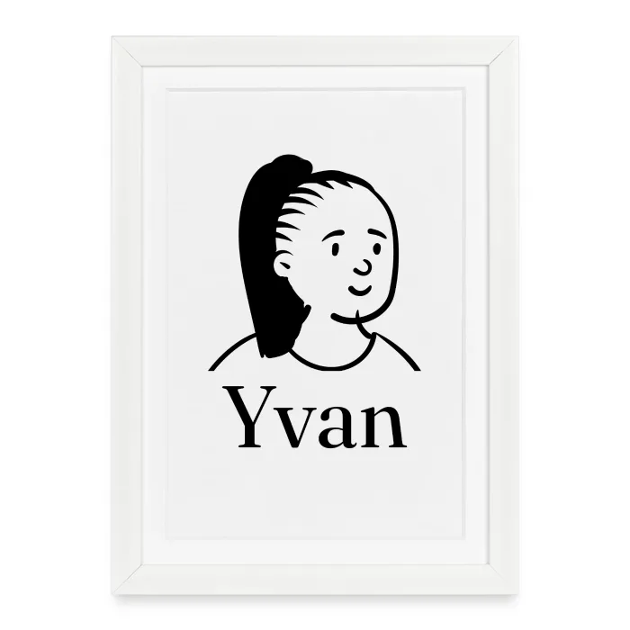 Affiche encadrée personnalisée au prénom Yvan