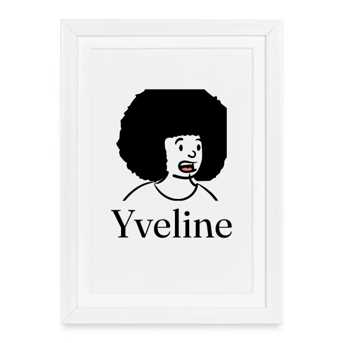 Affiche encadrée personnalisée au prénom Yveline