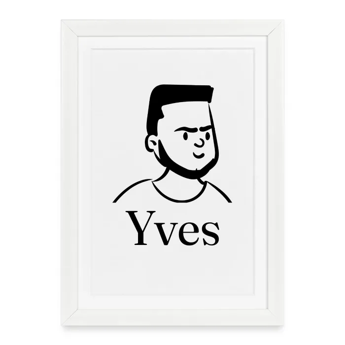 Affiche encadrée personnalisée au prénom Yves