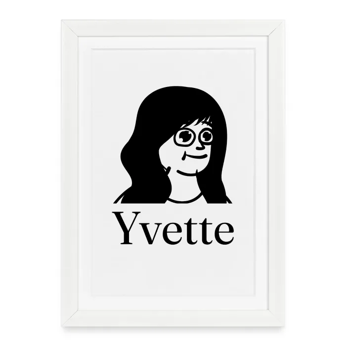 Affiche encadrée personnalisée au prénom Yvette