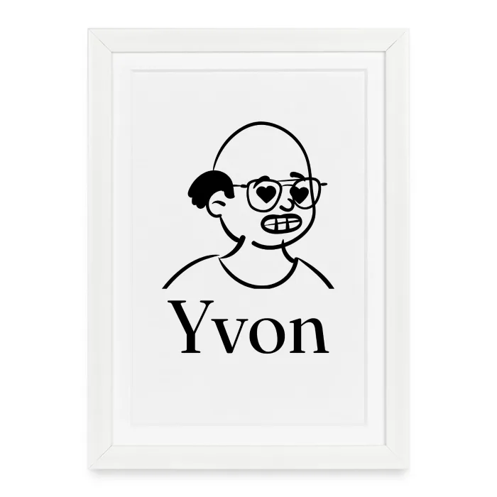 Affiche encadrée personnalisée au prénom Yvon