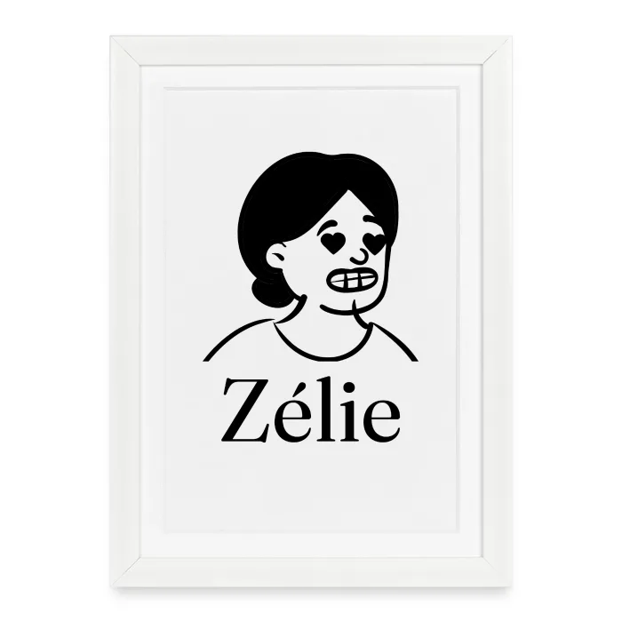 Affiche encadrée personnalisée au prénom Zélie
