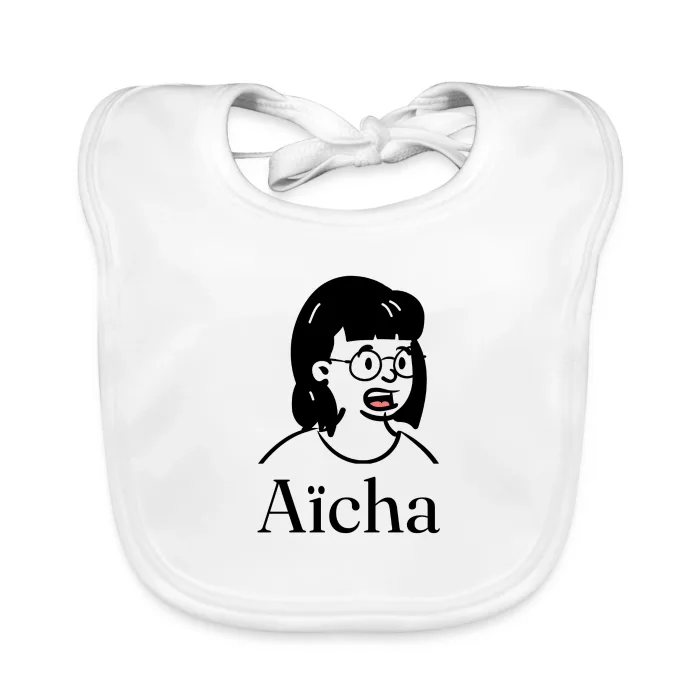 Bavoir bébé personnalisé au prénom Aïcha