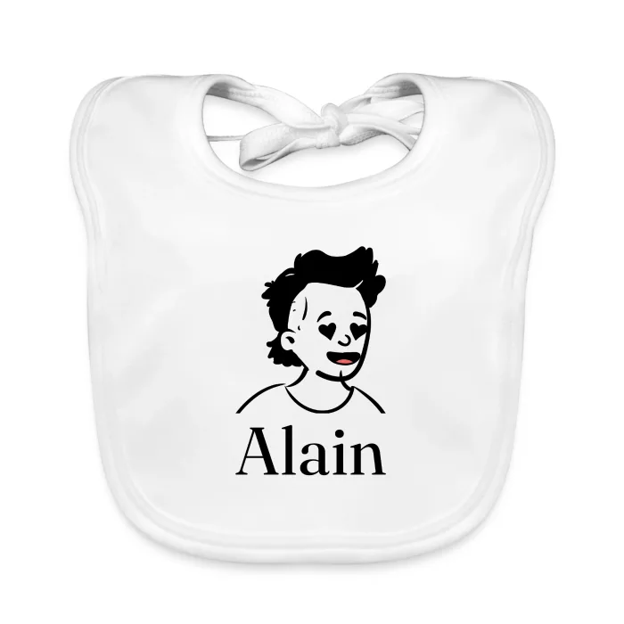 Bavoir bébé personnalisé au prénom Alain
