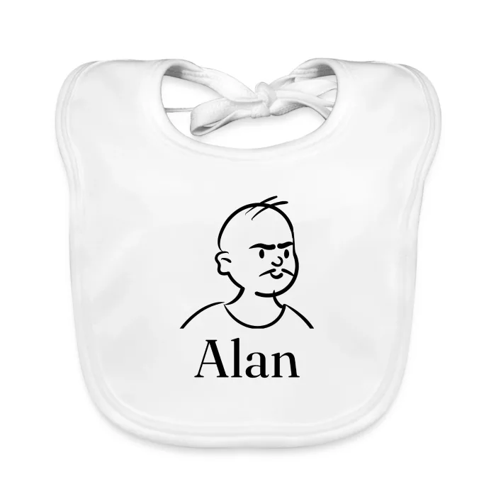 Bavoir bébé personnalisé au prénom Alan