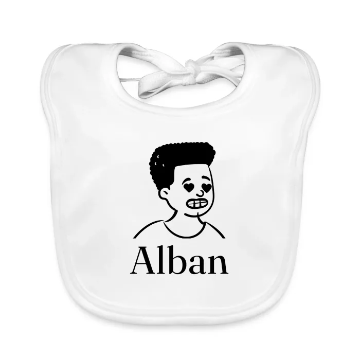Bavoir bébé personnalisé au prénom Alban