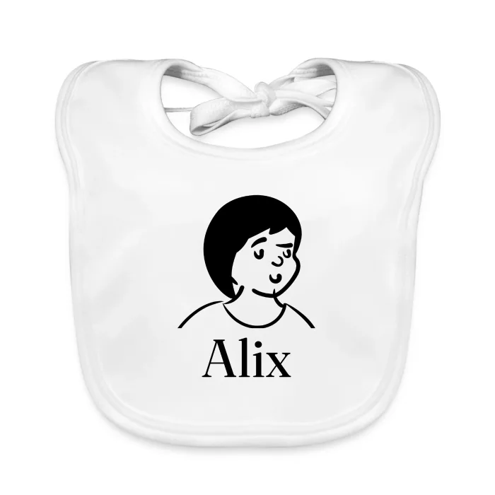 Bavoir bébé personnalisé au prénom Alix