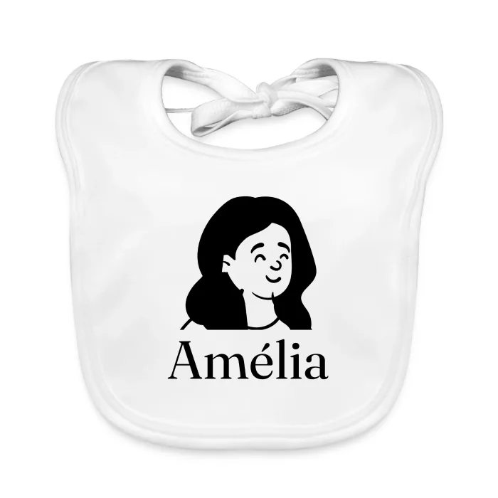 Bavoir bébé personnalisé au prénom Amélia