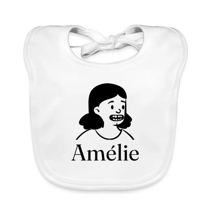 Bavoir bébé personnalisé au prénom Amélie