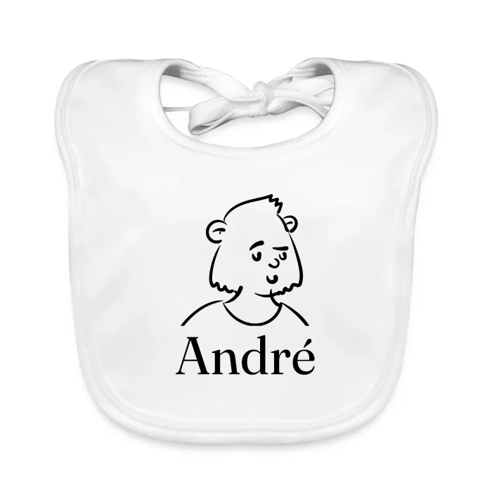 Bavoir bébé personnalisé au prénom André