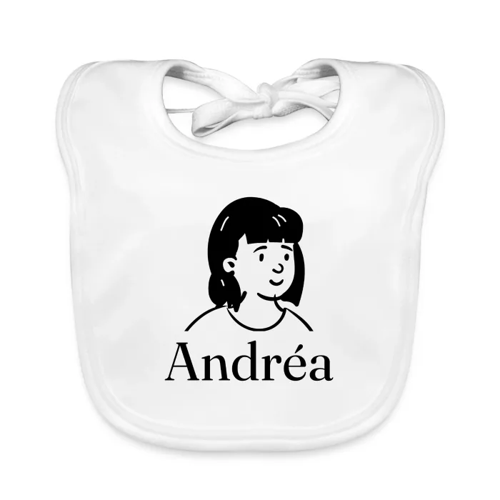Bavoir bébé personnalisé au prénom Andréa