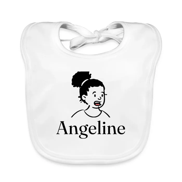 Bavoir bébé personnalisé au prénom Angeline