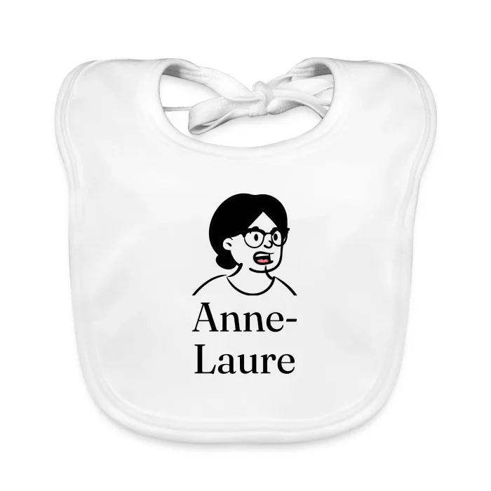 Bavoir bébé personnalisé au prénom Anne-Laure