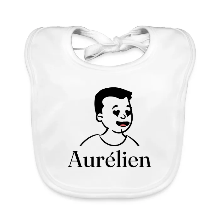 Bavoir bébé personnalisé au prénom Aurélien