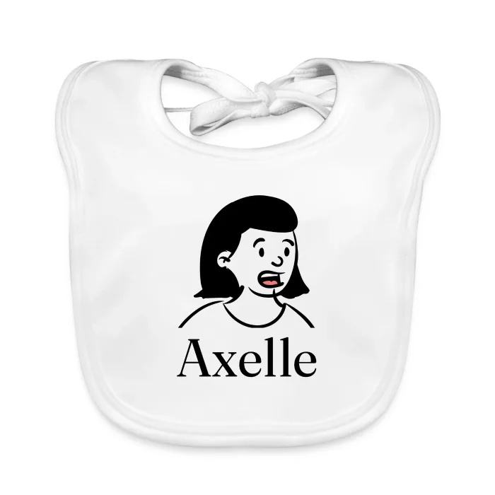 Bavoir bébé personnalisé au prénom Axelle