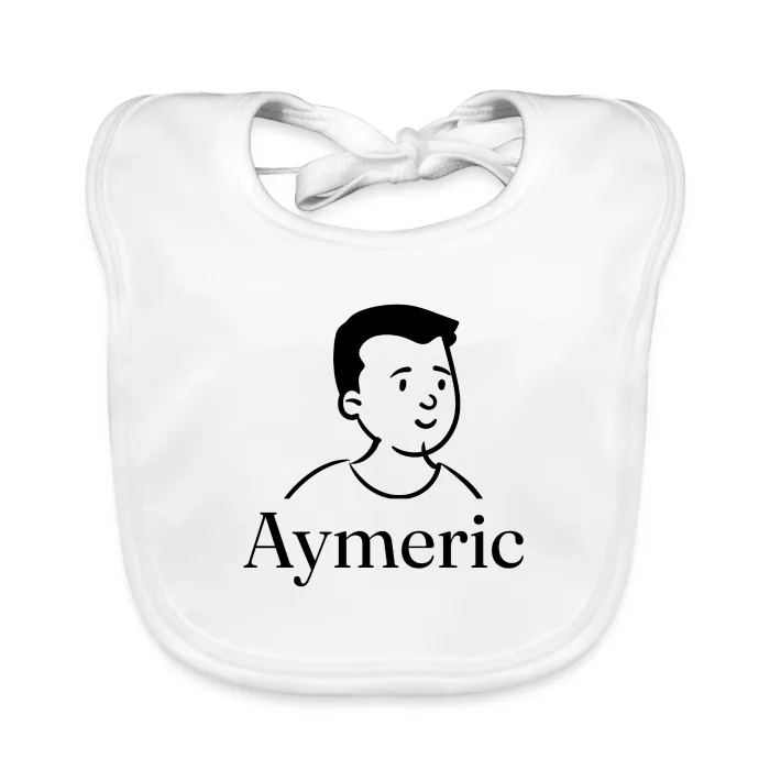 Bavoir bébé personnalisé au prénom Aymeric