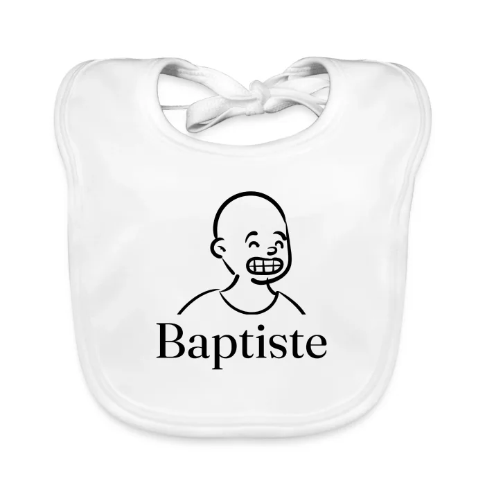 Bavoir bébé personnalisé au prénom Baptiste