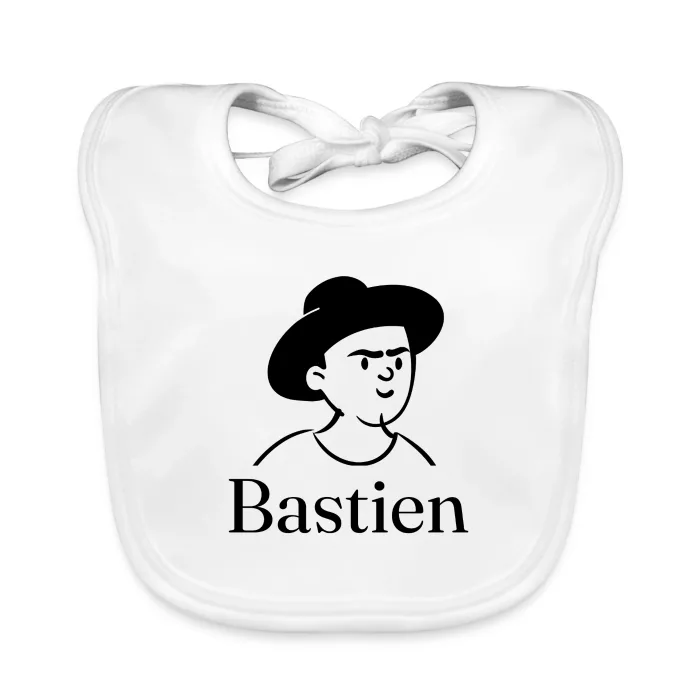 Bavoir bébé personnalisé au prénom Bastien