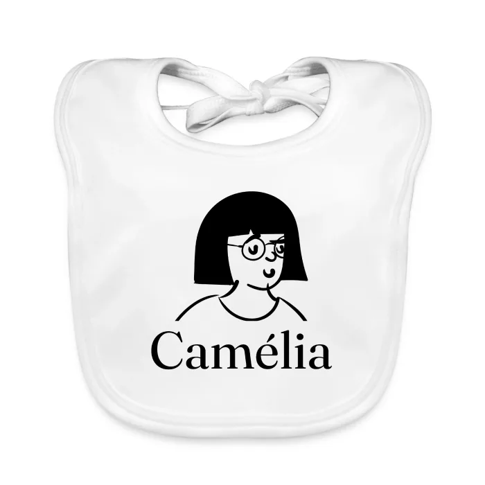 Bavoir bébé personnalisé au prénom Camélia