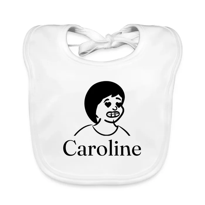 Bavoir bébé personnalisé au prénom Caroline