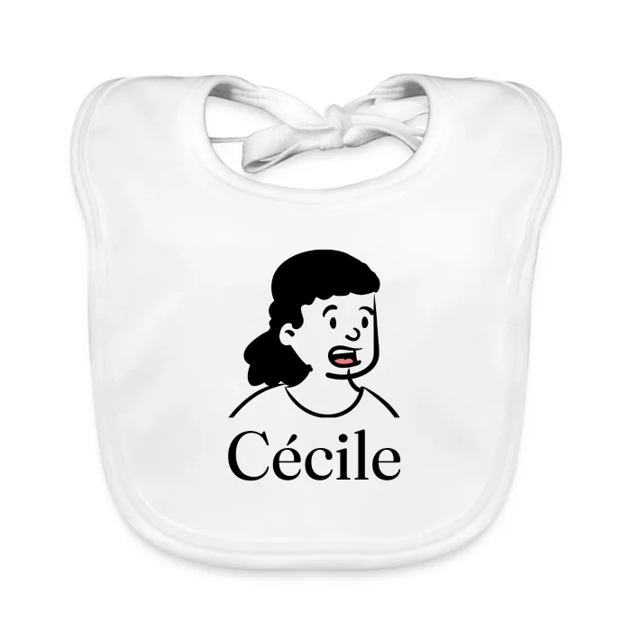 Bavoir bébé personnalisé au prénom Cécile