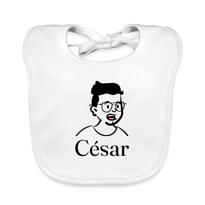 Bavoir bébé personnalisé au prénom César