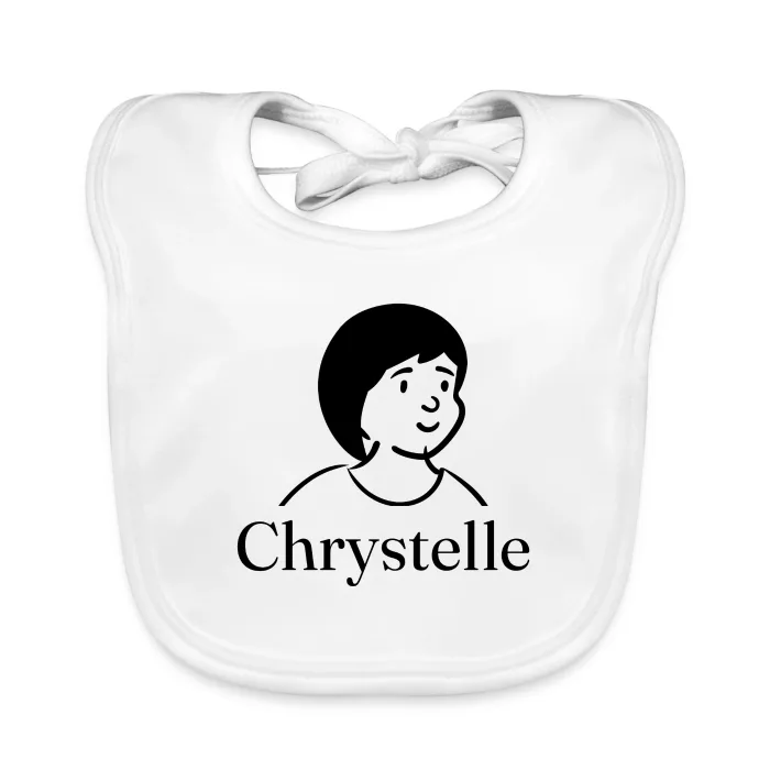 Bavoir bébé personnalisé au prénom Chrystelle